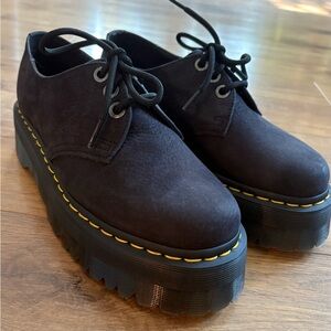 Grey Suede Quad Dr. Marten Shoes